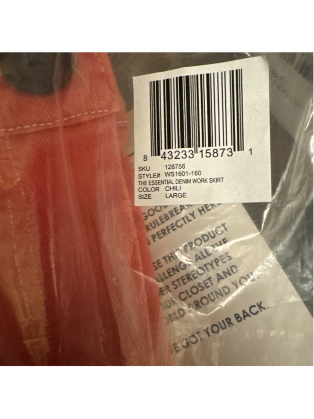 Wildfang The Essential Denim Work Skirt Large Retails $98 - Picture 4 of 7